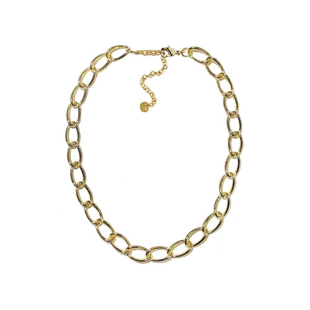 NEW ADRIANA PAPPAS women's oval curb link necklace in gold